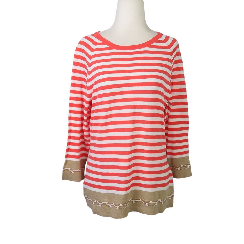 Vintage EP Pro red and white striped knit sweater top M